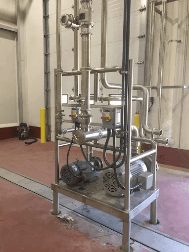 Stainless process piping skid